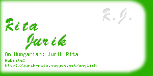 rita jurik business card